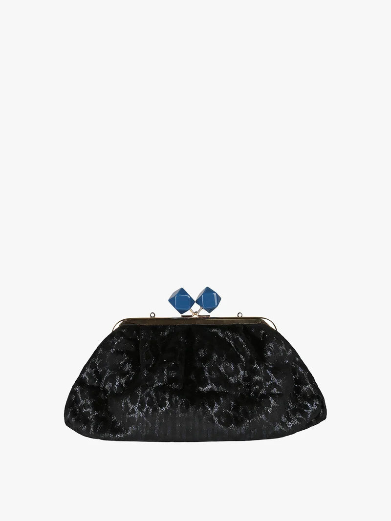 Borsa clutch da donna animalier - blu scuro