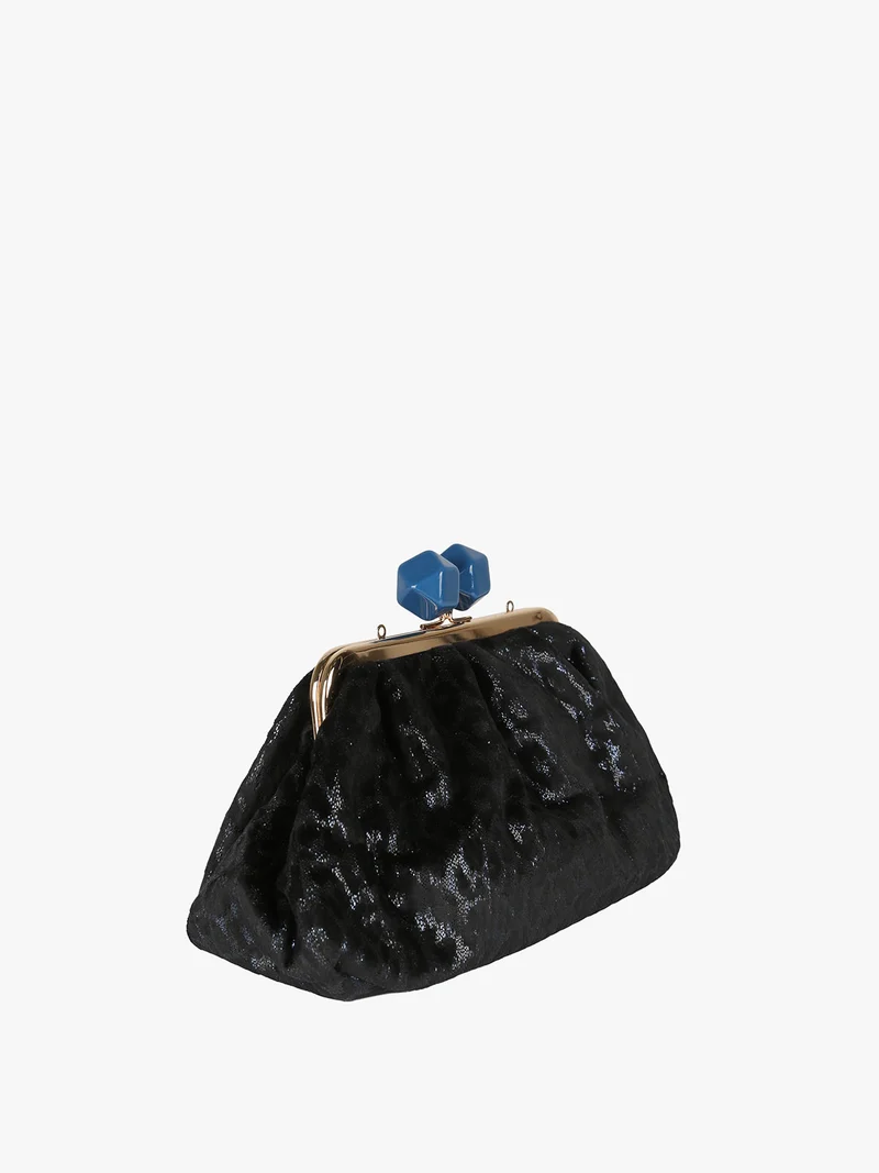 Borsa clutch da donna animalier - blu scuro