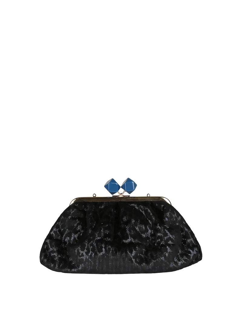 Borsa clutch da donna animalier - blu scuro