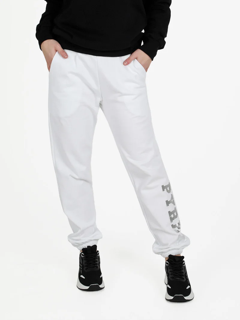 Pantaloni donna sportivi in felpa - bianco