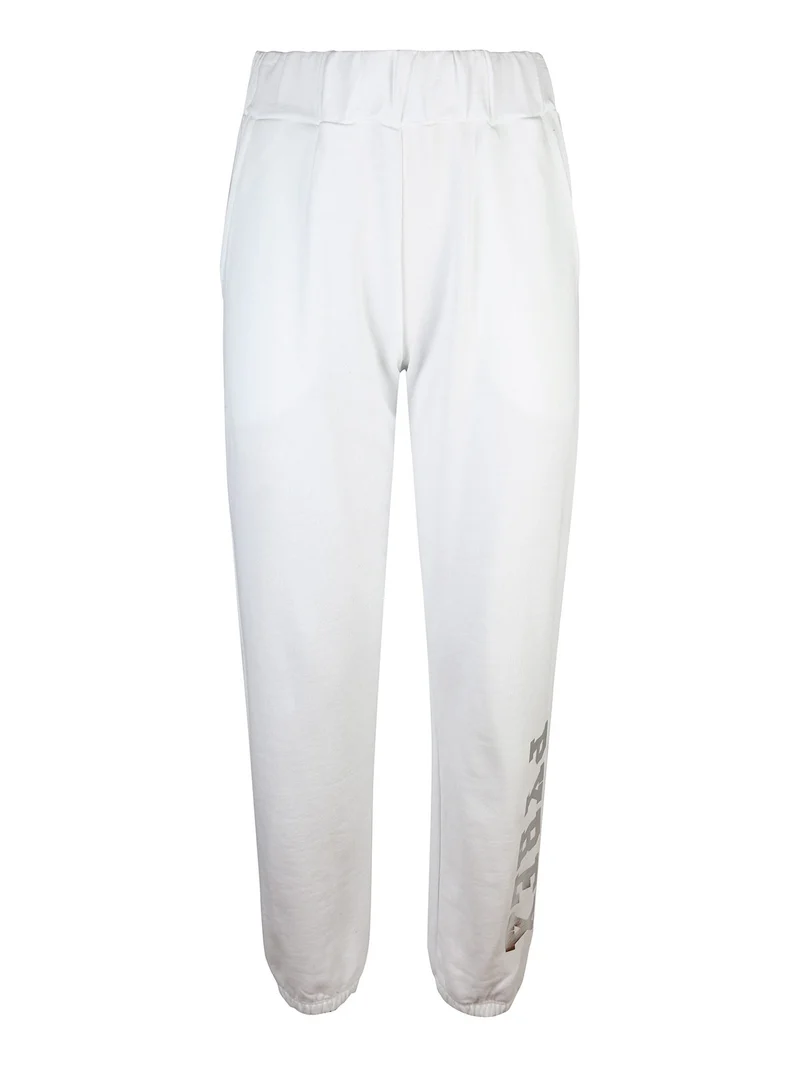 Pantaloni donna sportivi in felpa - bianco