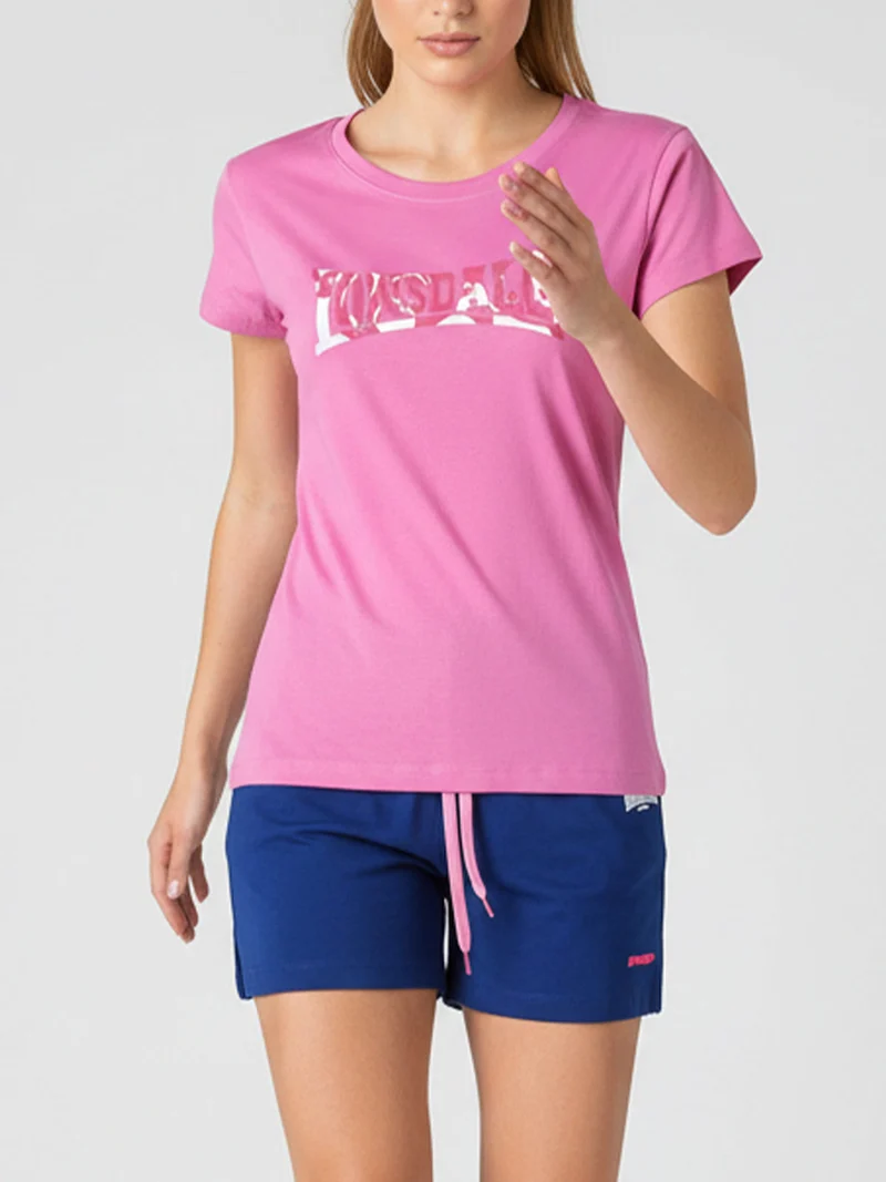 Completo corto da donna in cotone - rosa