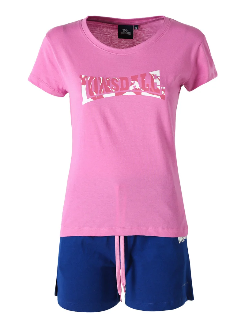 Completo corto da donna in cotone - rosa