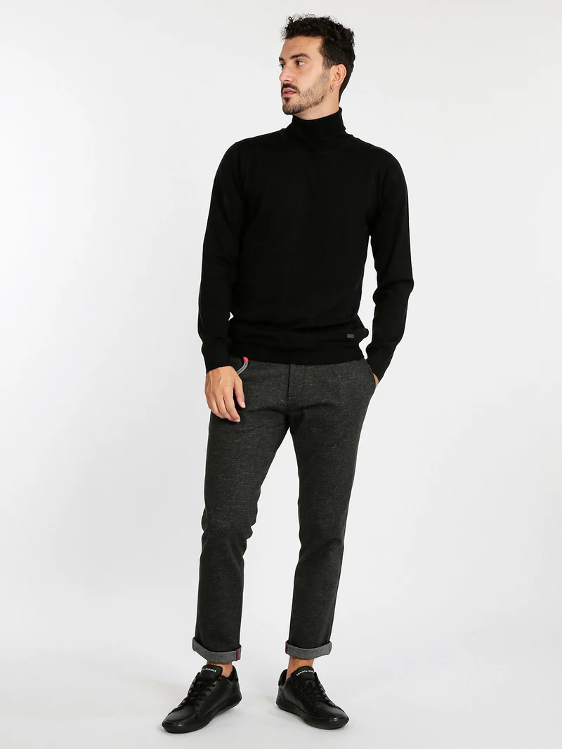 Pantaloni casual uomo - nero