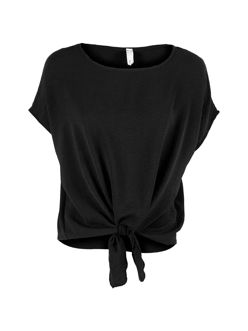 Blusa donna a maniche corte - nero