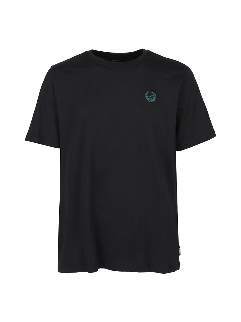 T-shirt girocollo da uomo in cotone - nero