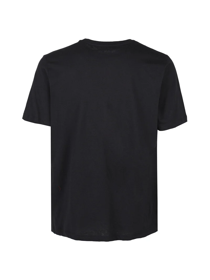 T-shirt girocollo da uomo in cotone - nero