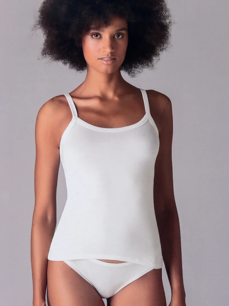 Canotta donna con spalline sottili - bianco