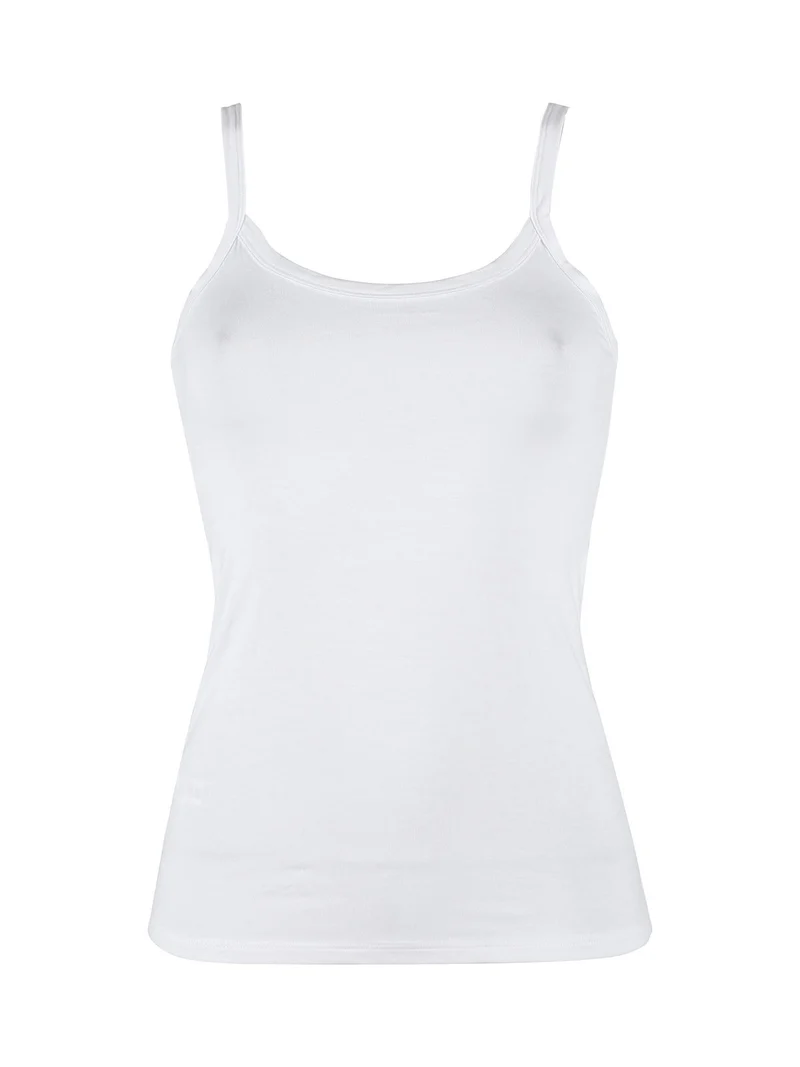 Canotta donna con spalline sottili - bianco