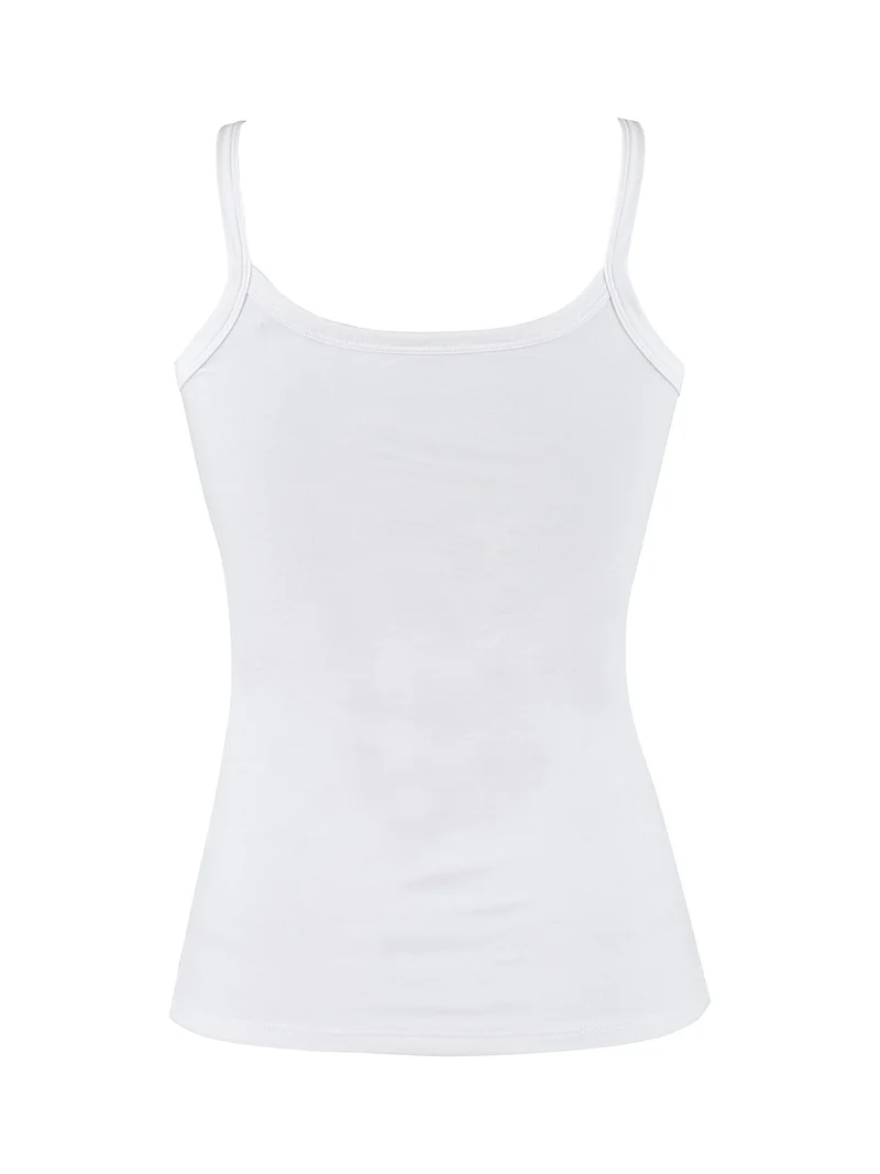 Canotta donna con spalline sottili - bianco