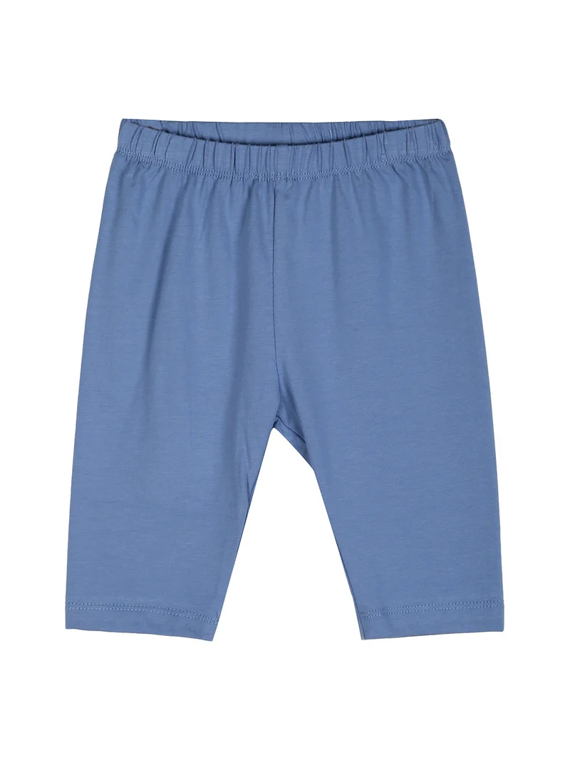 Completo da neonata 2 pezzi con t-shirt e pinocchietti - blu