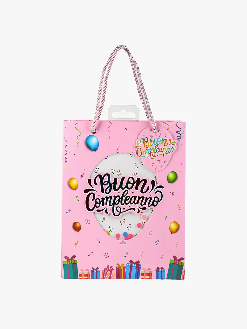 Sacchetto regalo compleanno piccolo - rosa