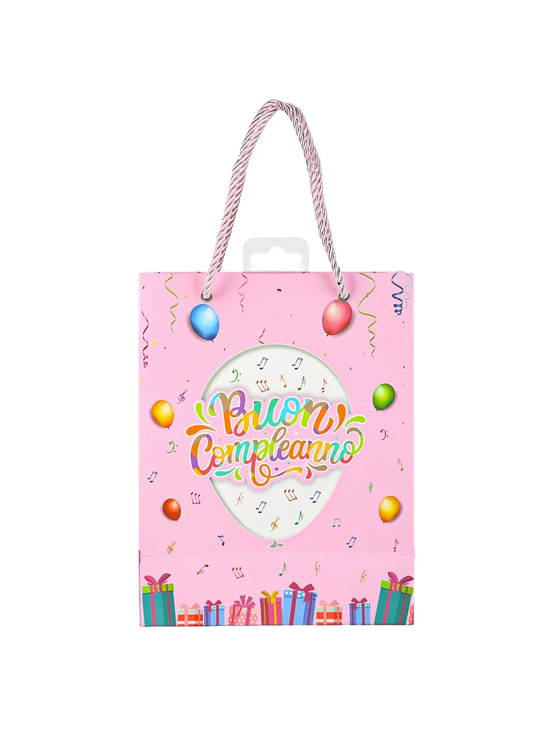 Sacchetto regalo compleanno piccolo - rosa