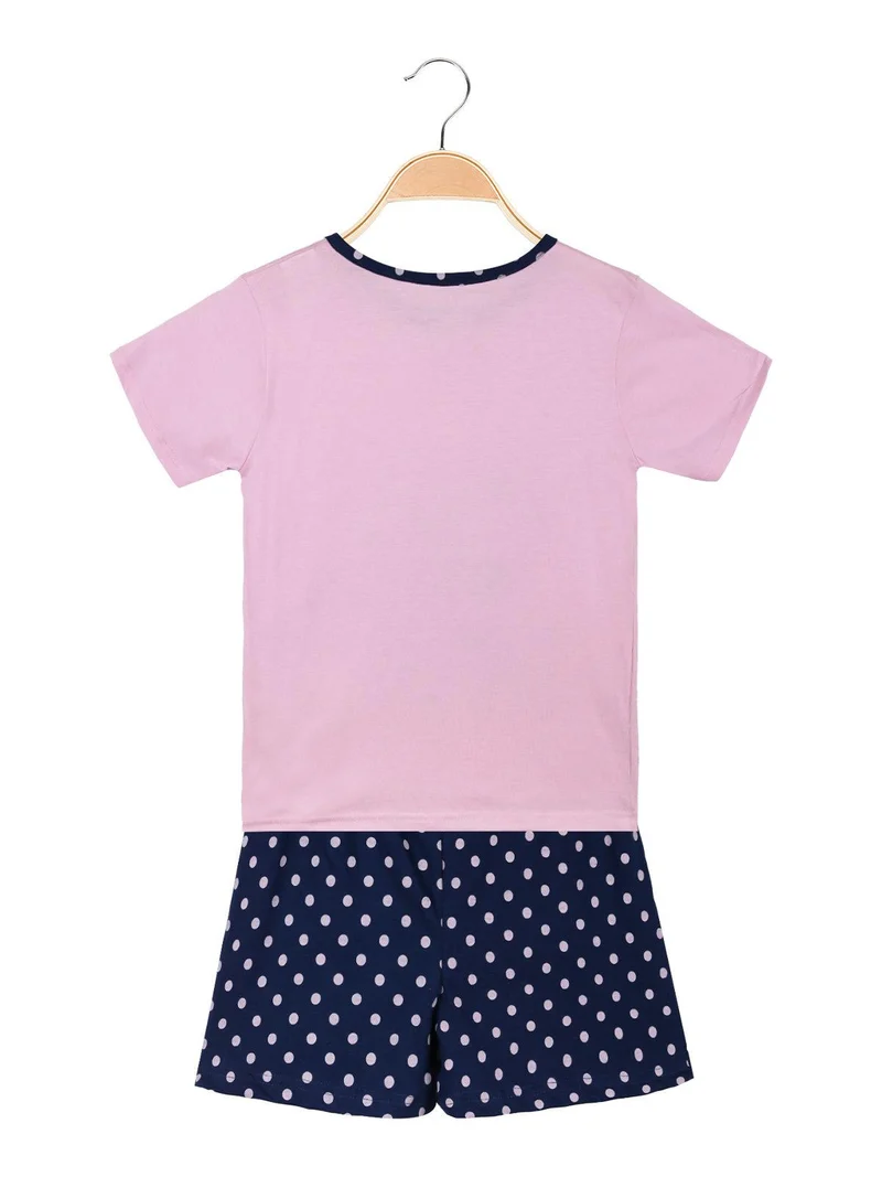 Pigiama corto in cotone da bambina - rosa
