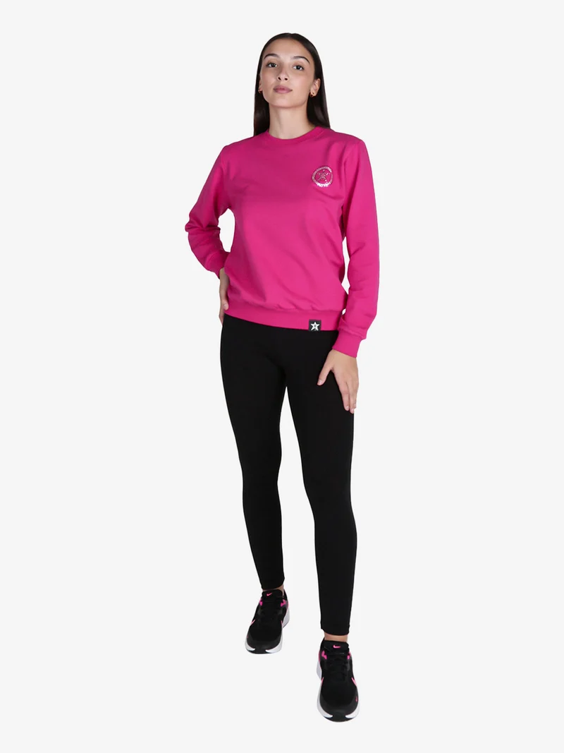 Leggings sportivo da donna con strass - nero