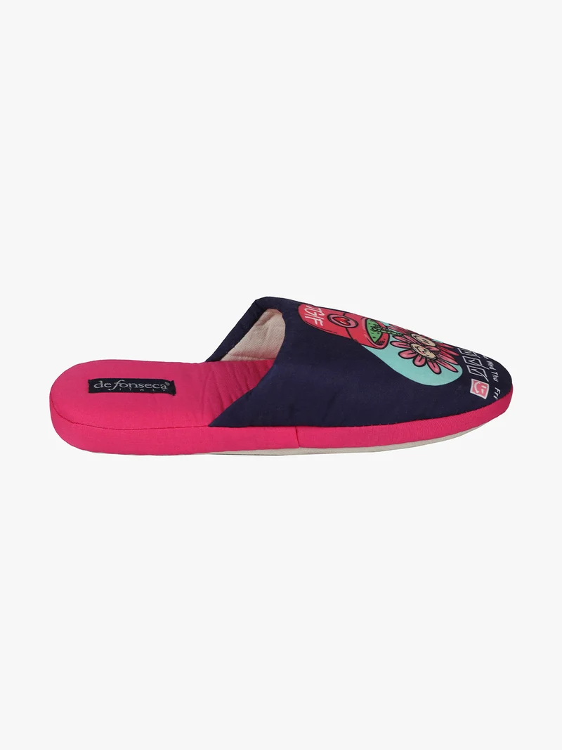 Pantofole da donna con stampe - blu scuro