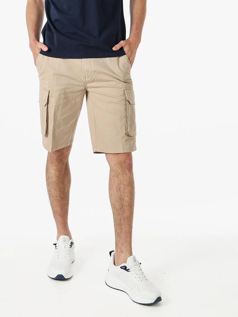 Bermuda cargo da uomo in cotone - khaki