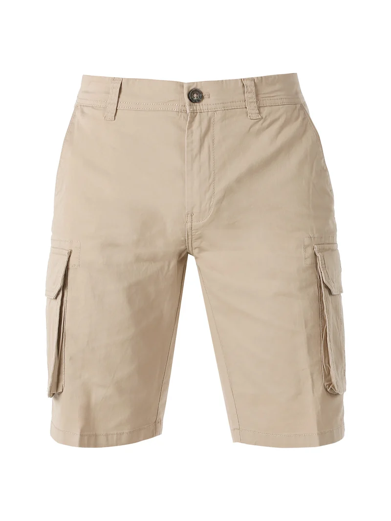 Bermuda cargo da uomo in cotone - khaki