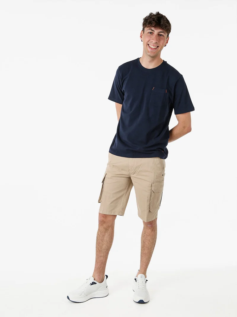 Bermuda cargo da uomo in cotone - khaki