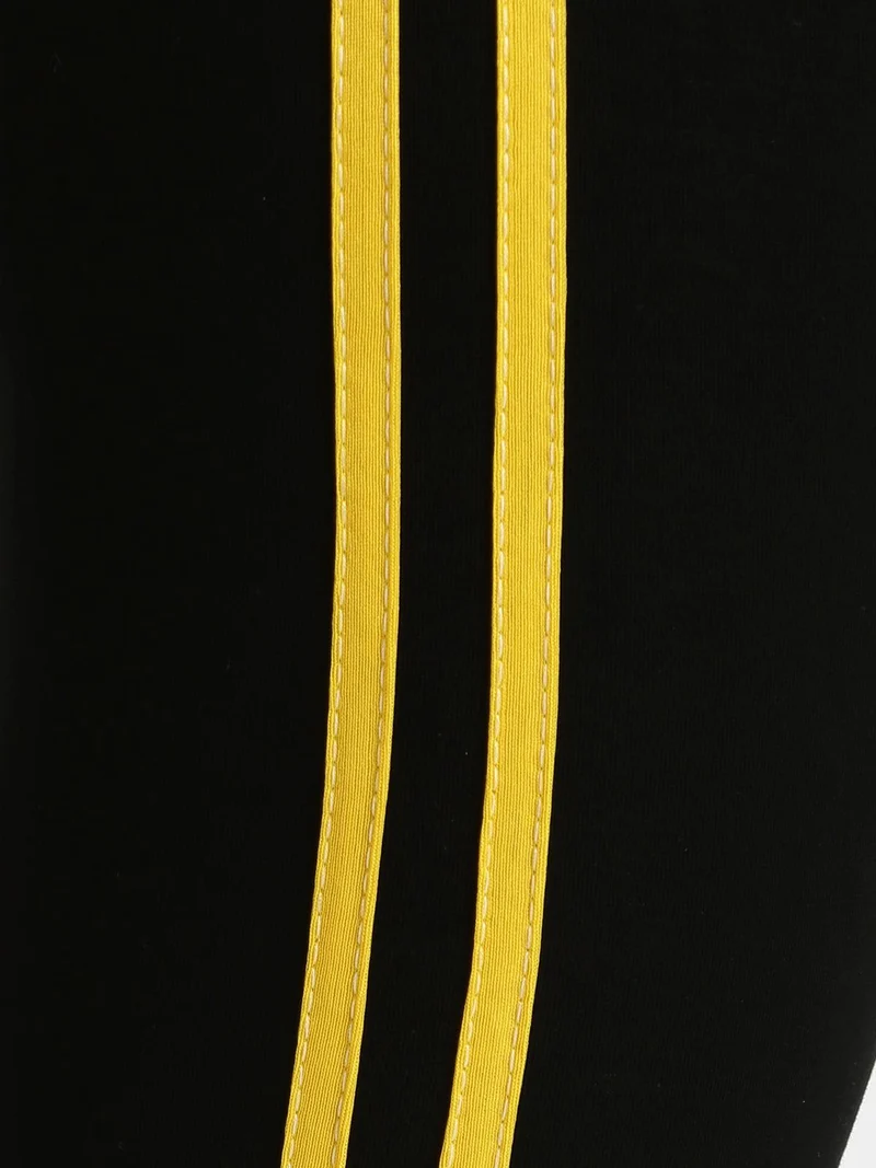 Leggings sportivi 3/4 con strisce laterali - giallo
