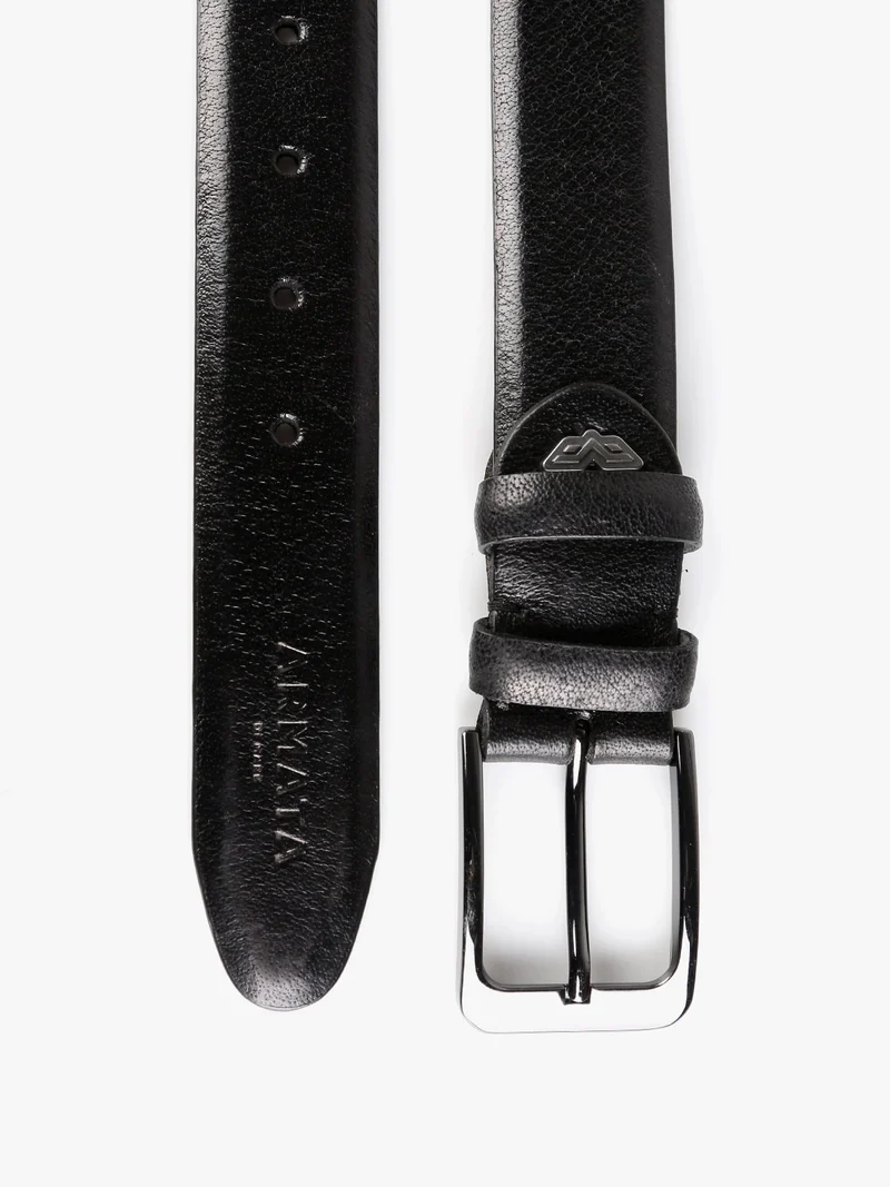 Cintura in pelle da uomo - nero
