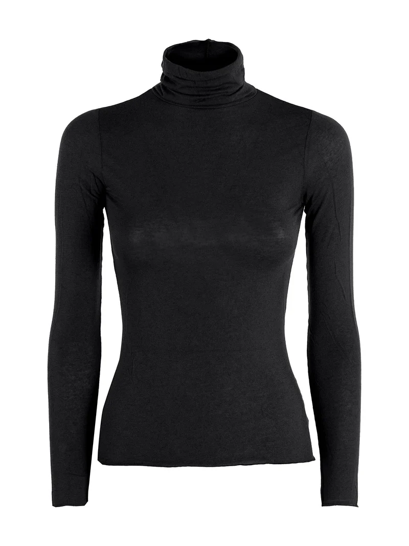 Dolcevita donna in cashmere ultra light - nero