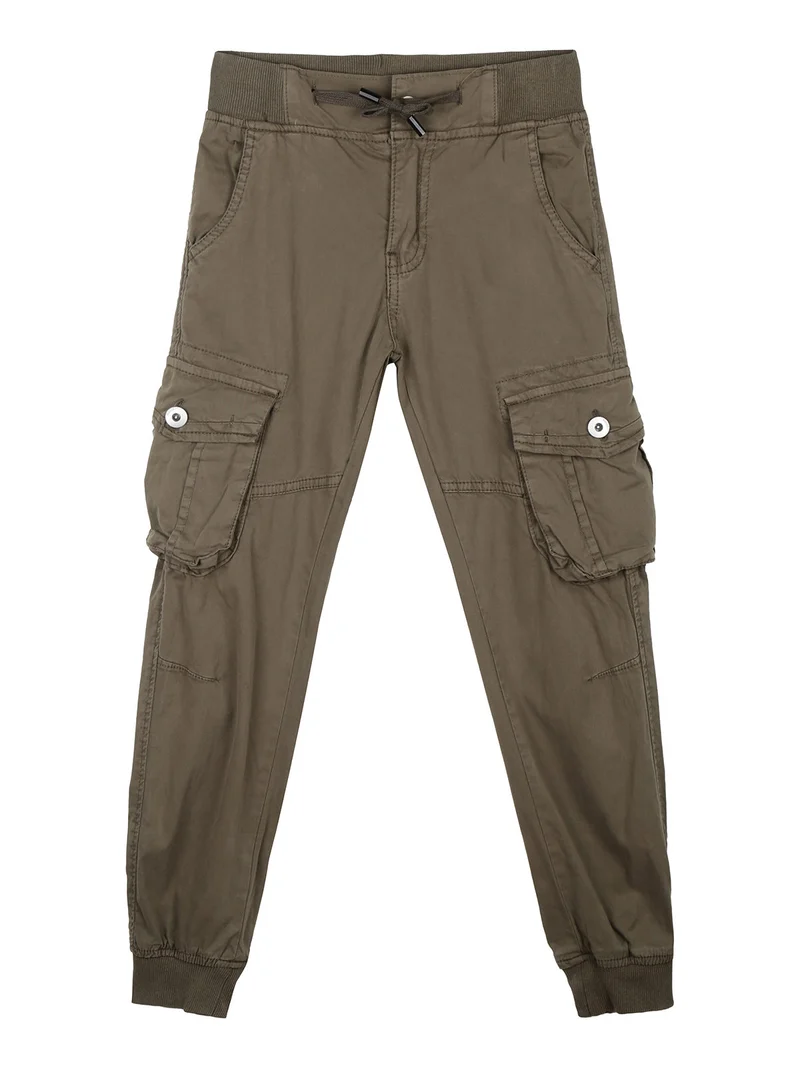 Pantaloni da bambino con tasconi laterali e polsini - militare