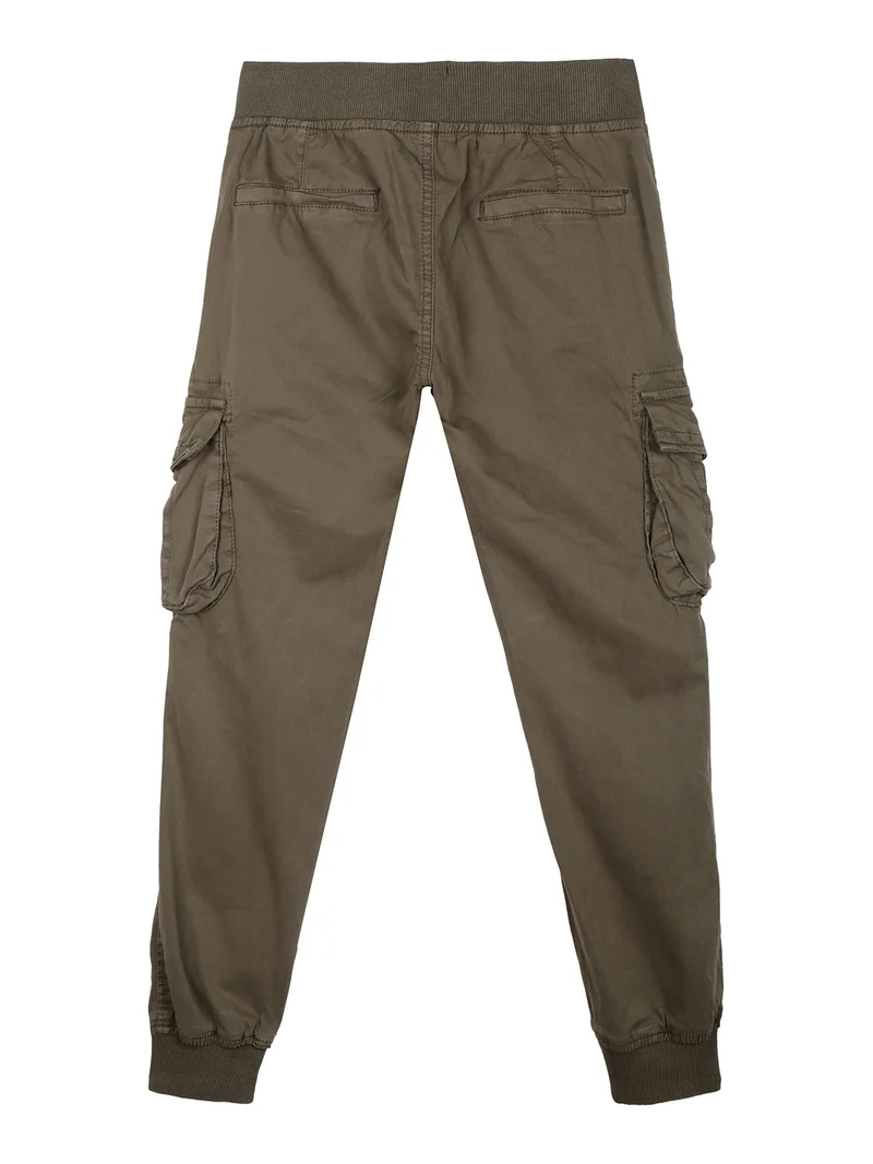 Pantaloni da bambino con tasconi laterali e polsini - militare