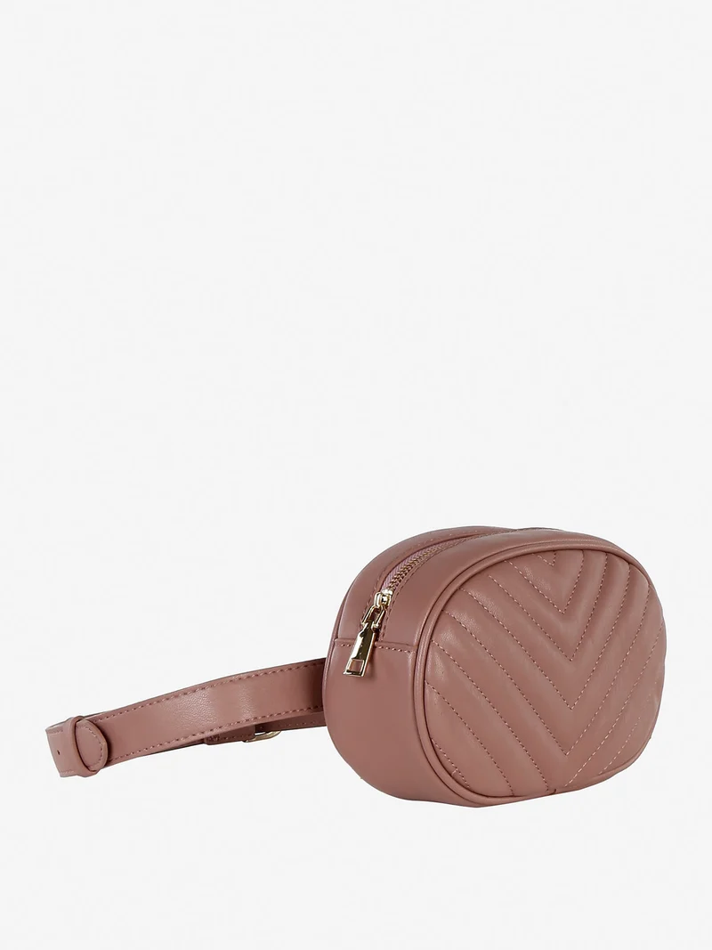 Marsupio trapuntato in ecopelle - rosa