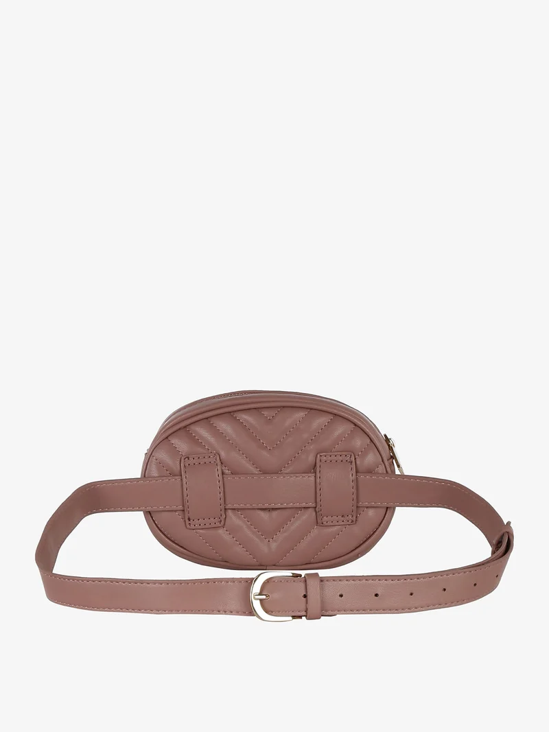 Marsupio trapuntato in ecopelle - rosa