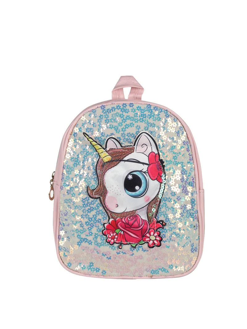 Zainetto da bambina con stampa unicorno - cipria
