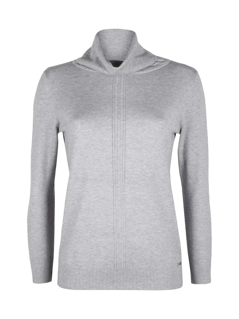 Dolcevita donna in maglia tinta unita - grigio