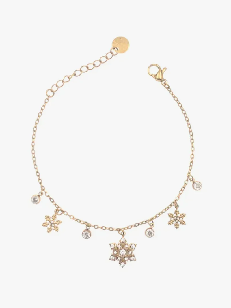 Solada Bracciale con fiocchi di neve in acciaio donna