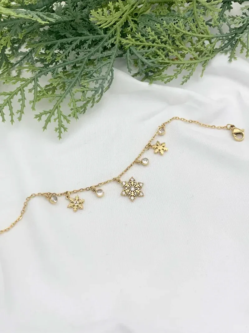 Solada Bracciale con fiocchi di neve in acciaio donna