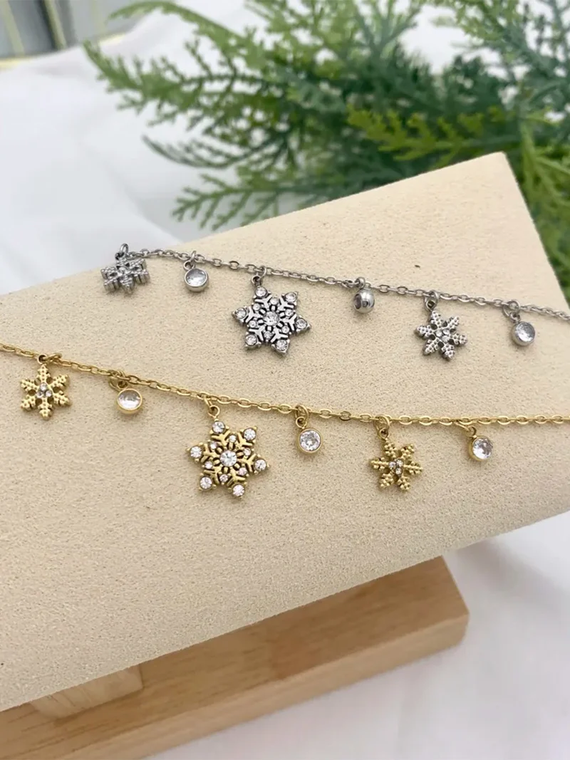 Solada Bracciale con fiocchi di neve in acciaio donna