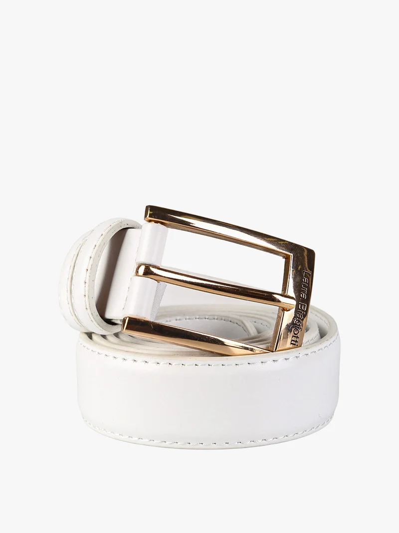 Cintura da donna in pelle rivestita - bianco