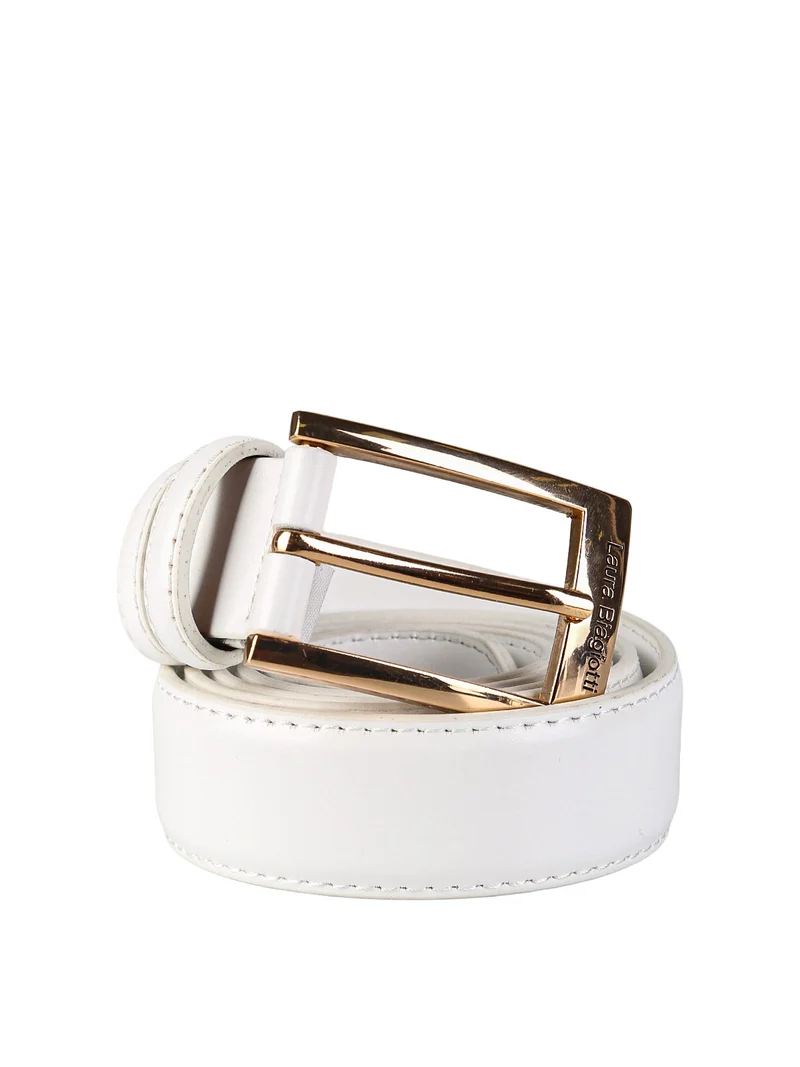 Cintura da donna in pelle rivestita - bianco