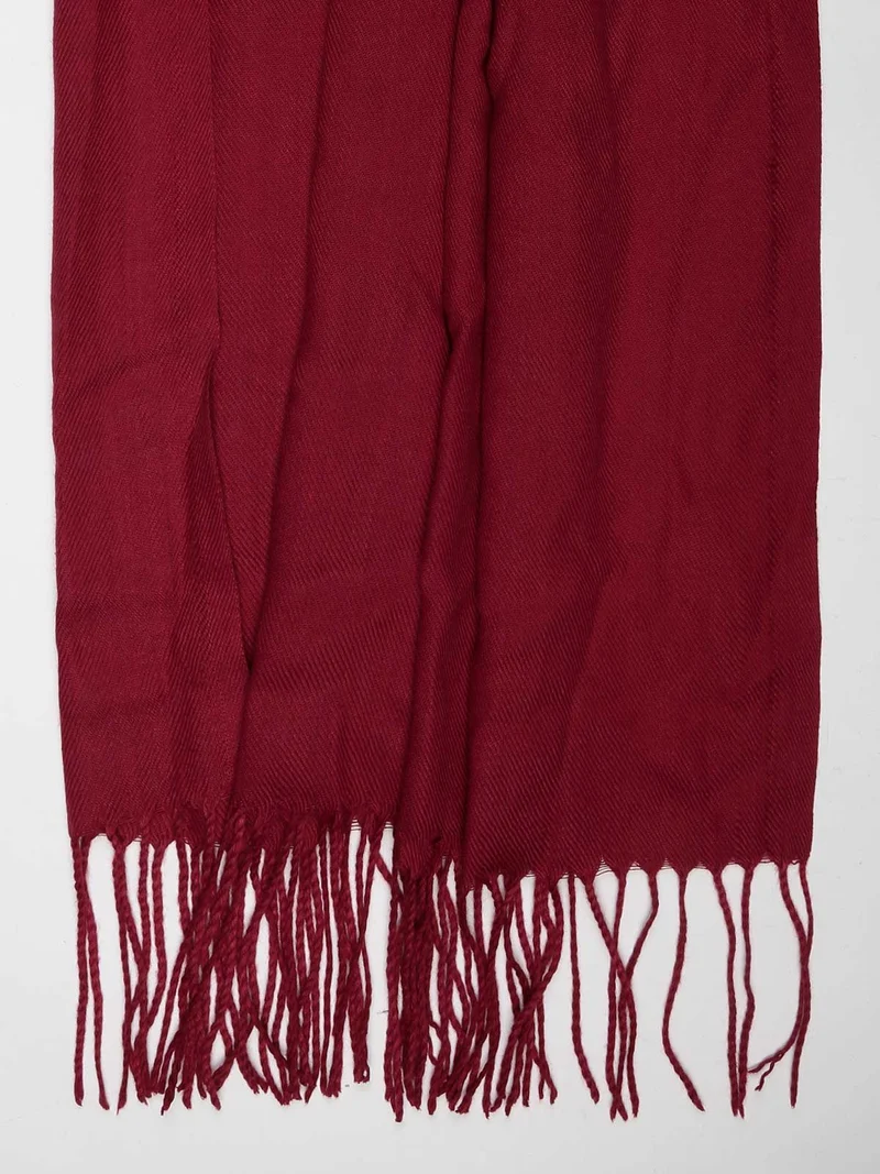 Sciarpa donna in ecopelliccia con frange - rosso