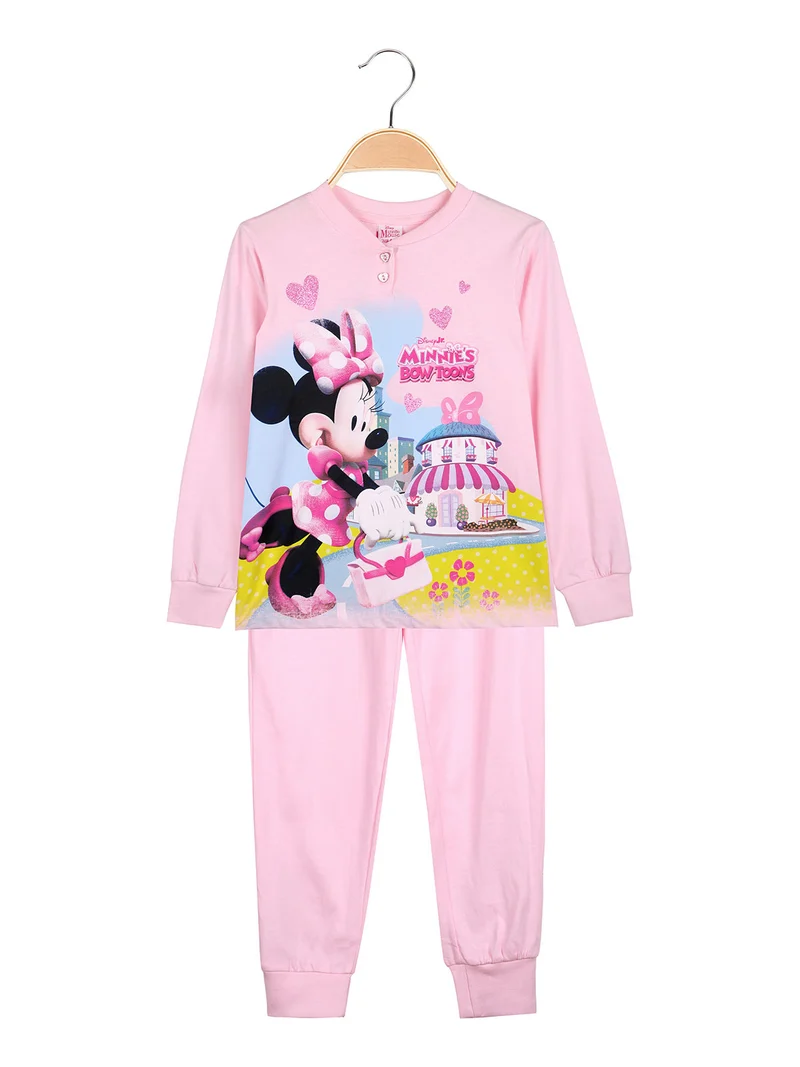 Minnie pigiama lungo da bambina in cotone - rosa