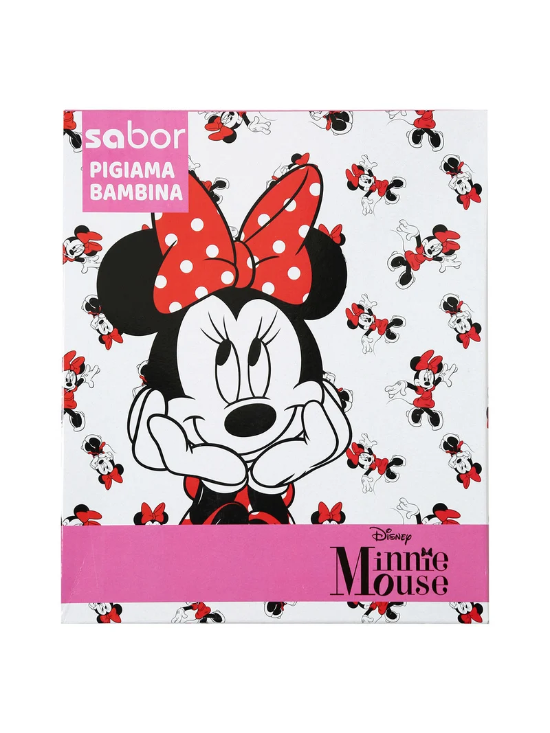 Minnie pigiama lungo da bambina in cotone - rosa