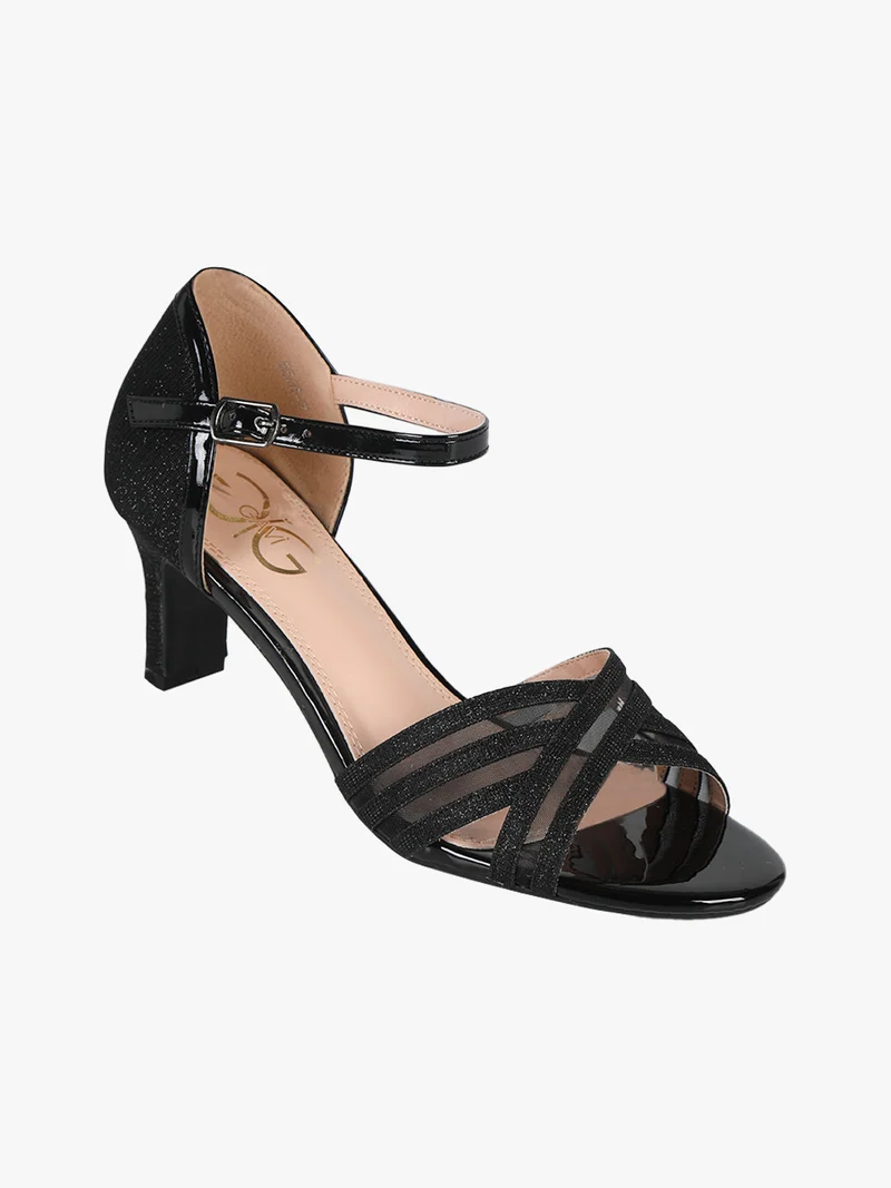 Sandali donna glitter chiusi sul tallone - nero