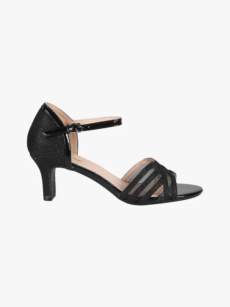 Sandali donna glitter chiusi sul tallone - nero