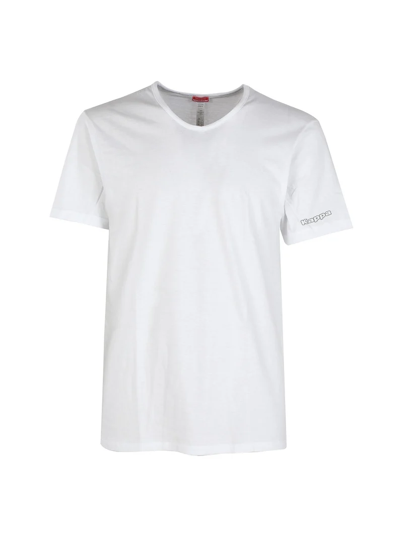 T-shirt intima da uomo in cotone scollo V - bianco