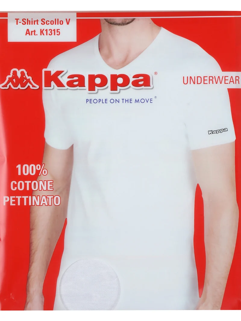 T-shirt intima da uomo in cotone scollo V - bianco