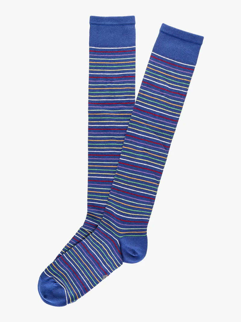 Calze lunghe da uomo a righe - bluette
