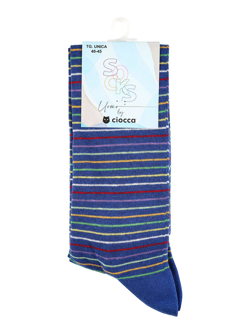 Calze lunghe da uomo a righe - bluette