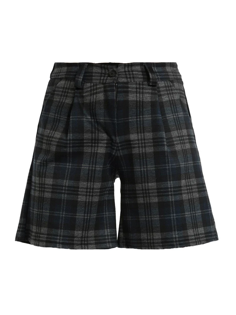 Shorts donna a quadri - blu scuro