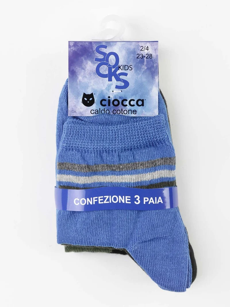 Calze da bambino 3 paia in caldo cotone - bluette