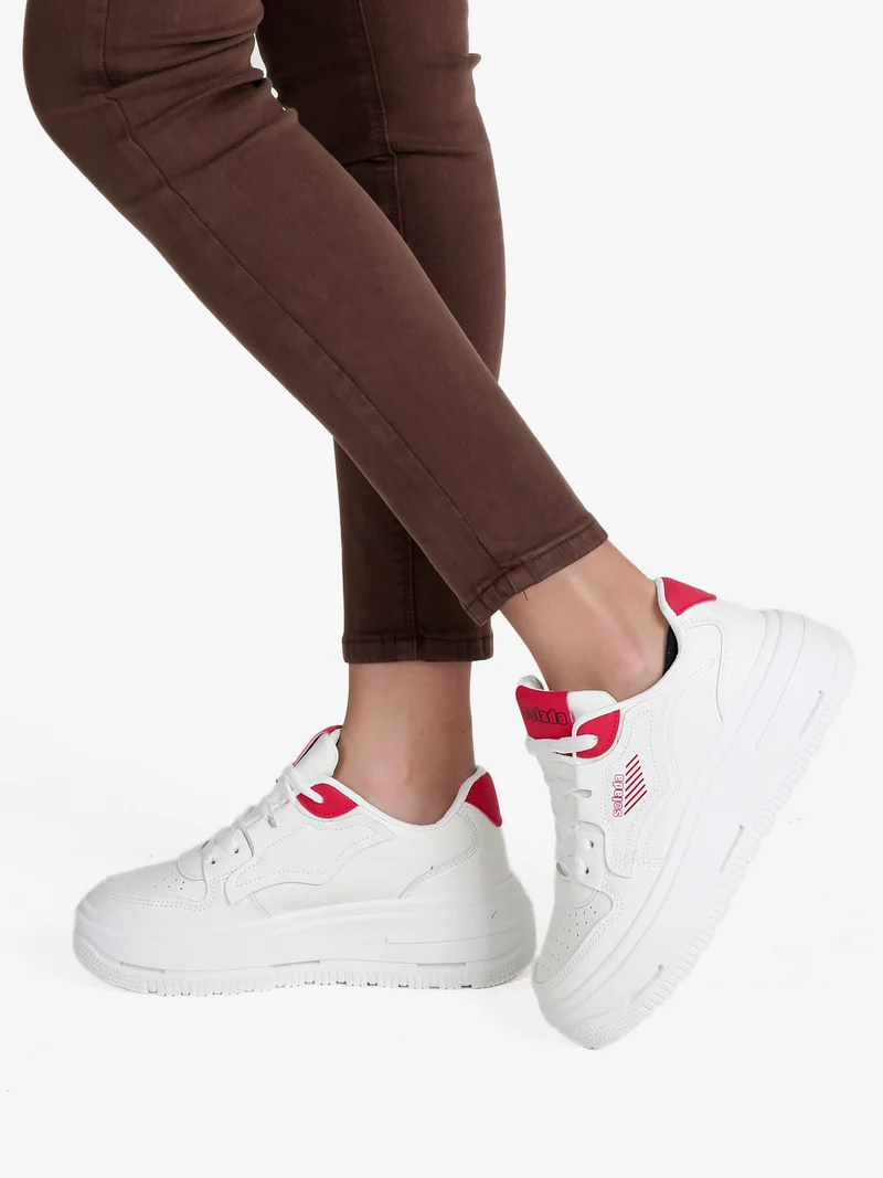 Sneakers donna con platform - rosso