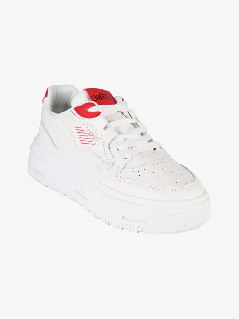 Sneakers donna con platform - rosso